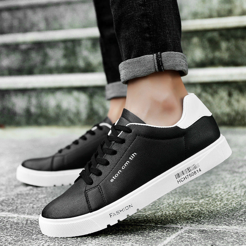 Men's Lace-Up Sneakers, Student Running Men's Shoes, Low-Top Breathable White Shoes
