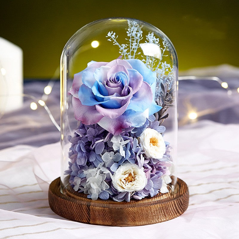 Giant Rose Eternal Life Flower Glass Cover Valentine's Day Gift