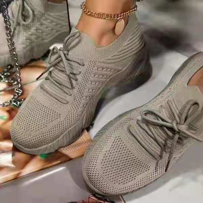 Sneakers Shoes 2022 Fashion Lace Up Platform Shoes for Women's Summer Plus Size Flat Mesh Sports Shoes Woman Vulcanize Shoes
