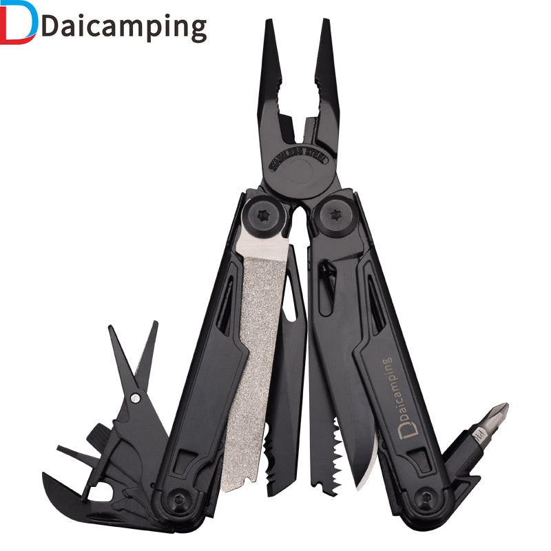 Daicamping DL12 EDC Multi Tools Multifunctional 7CR17MOV Plier Camping Gear Blade Multitools Clip Army Swiss Folding Multi Knife