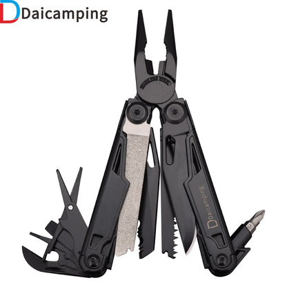 Daicamping DL12 EDC Multi Tools Multifunctional 7CR17MOV Plier Camping Gear Blade Multitools Clip Army Swiss Folding Multi Knife