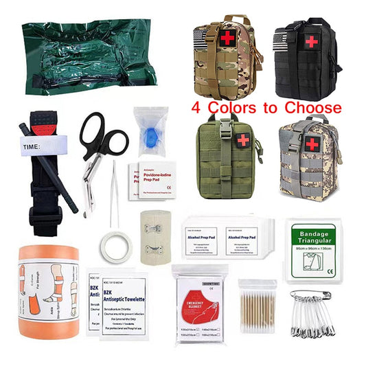 1Set Survival First Aid Kit Outdoor Camping Gear Trauma Bag for Camping Adventures Survival Kit Emergency Tactical Kit